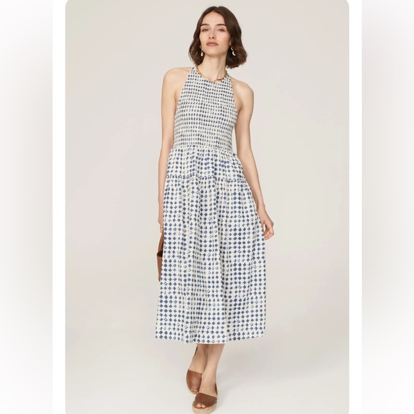 Madewell Dresses & Skirts - Shibori Halter Tiered Midi Dress